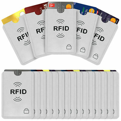 #ad 10PCS Anti RFID Blocking Card Sleeve Secure Credit Debit Card Holder ID Wallet
