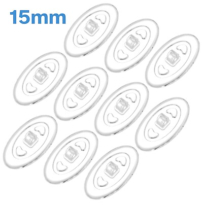 #ad 10pcs 15mm Oval Silicone Screw In Nose Pads Grip On Side Holders Spectacles