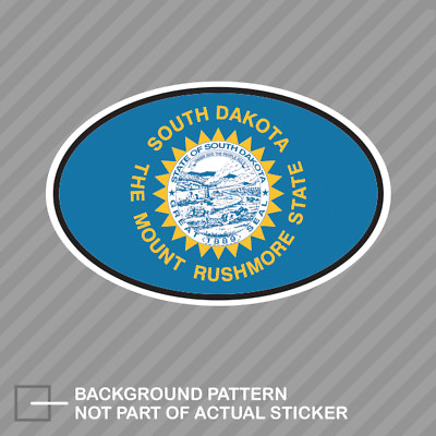 #ad South Dakota State Flag Oval Sticker Decal Vinyl V4 SD