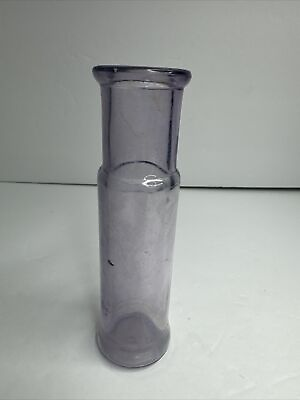 #ad Antique Clear Slight Tinted Smoke Sun Purple Glass Vial Beaker Bottle 6 1 4quot;