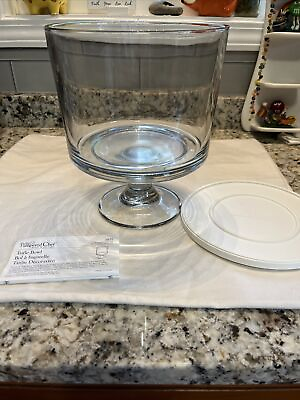 #ad Pampered Chef #2832 Glass Trifle Bowl Stand Original Box Opened Retired