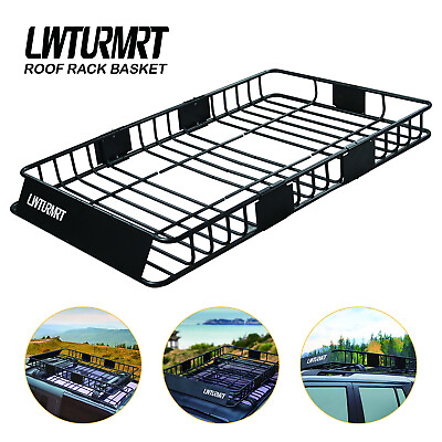 #ad LWTURMRT Extendable Roof Top Cargo Basket Luggage Carrier Rack Holder Universal