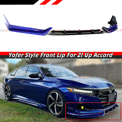 #ad For 2021 2022 Honda Accord Yofer Still Night Pearl Front Bumper Lip Splitter Kit