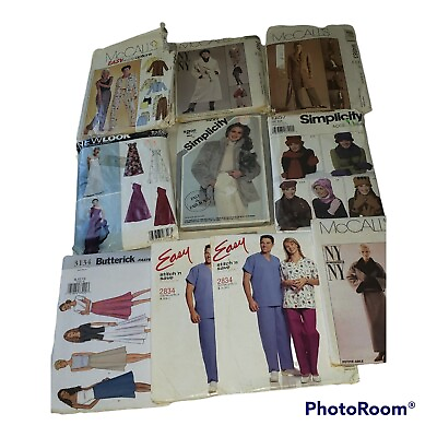 #ad Lot of 10 Assorted Patterns 3 McCalls5 Simplicity1 Vogue1 Butterick.1981 2004