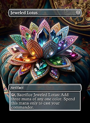 #ad Jeweled Lotus High Quality Custom Altered Art Card