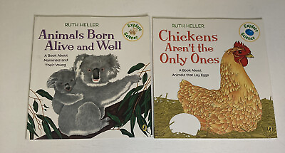 #ad Lot Of 2 Ruth Heller Picture Books Explore Science Series: Animals Born Alive An