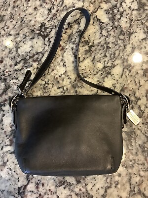 #ad Small Black Leather Coach Handbag Extra Small