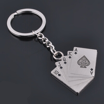 #ad Metal Keychain Poker Keychain Car Keychain Creative Keychain Pendant