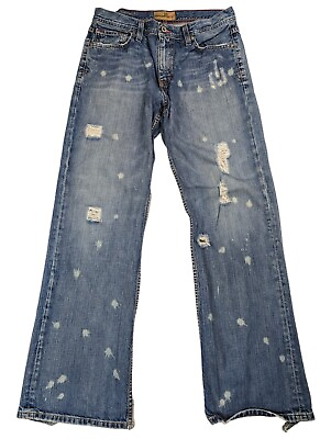 #ad BKE Tyler Bootcut Jeans Mens 31x32 Blue Denim Distressed Thrashed Skater Western