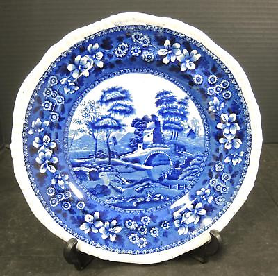 #ad Spode Luncheon Plate Blue Tower Pattern