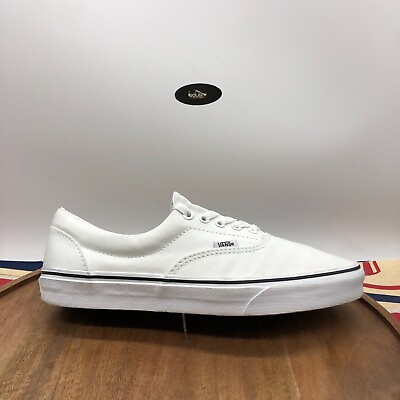 #ad Vans Mens Authentic White Black Canvas Casual Skate Shoes Sneakers Size 11.5 US
