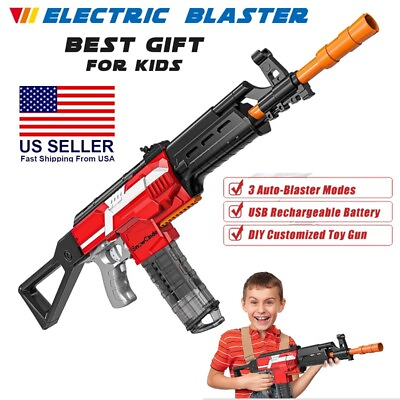 #ad Automatic Machine Gun Toy Darts Gun Foam Blasters Gifts for Kids Boys Teens
