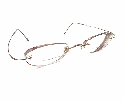 #ad Silhouette M6548 45 6069 Titanium Brown Rimless Eyeglasses Frames 46 20 140