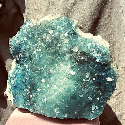 #ad 60.83LB TOP Natural blue fluorite quartz carved crystal mineral specimen Healing