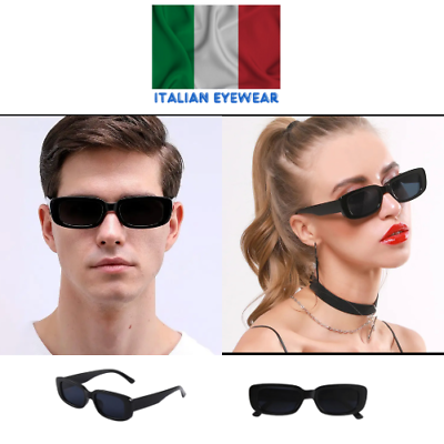 #ad Sunglasses Square Unisex Luxury Retro Eyewear Design Rectangular Black Men Women