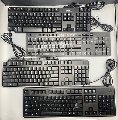 #ad Lot of 10 MIXED Black Dell USB Keyboards