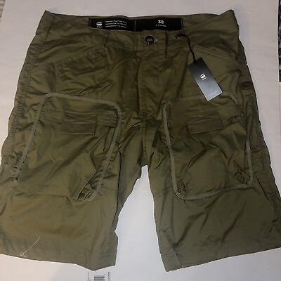 #ad NWT G Star Raw Men’s 3D Regular Cargo Shorts Olive Size 32 MSRP $170