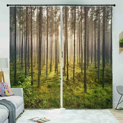 #ad Accurate Change Forest 3D Curtain Blockout Photo Printing Curtains Drape Fabric
