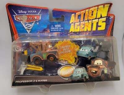 #ad Sealed Disney Pixar Cars 2 Action Agents Professor Z amp; Mater Bundle Pack