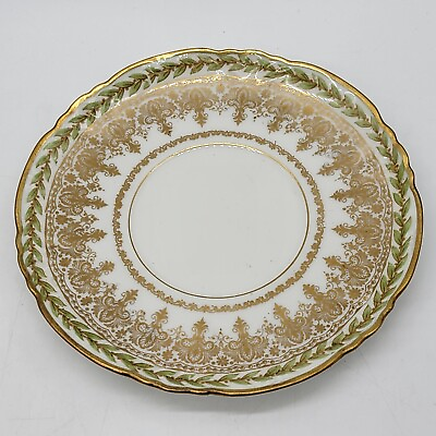 #ad Vintage CH Field Haviland GDA France Brown Printed Floral Porcelain Limoges Dish