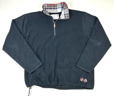 #ad ILIAC GOLF men#x27;s large 1 4 zip pullover Golfing fleece Sweater Bert La Mar Black