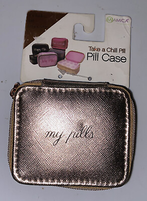 #ad My Pills Case By Miamica W 8 Section Organizer Gold Sprayco