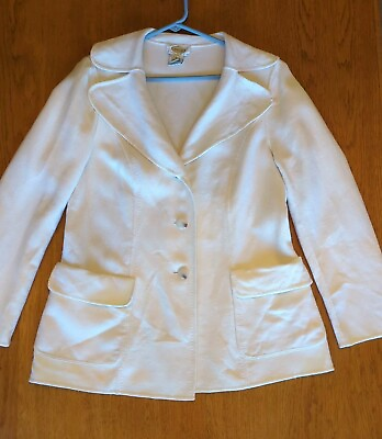 #ad Talbots 100% Wool Off White Womens Blazer Size 12 Business Attire Some Flaws