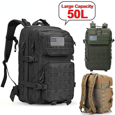 #ad Men#x27;s Tactical Backpack Travel Large Capacity Outdoor Multi functional Bags