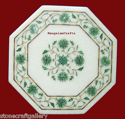 #ad 12quot; Coffee Table Top Handmade Marble Pietra dura Inlay Work For Home Decor Gifts