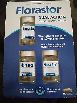 #ad Florastor Dual Action Probiotic Supplement 90 Vegetarian Capsules BRAND NEW