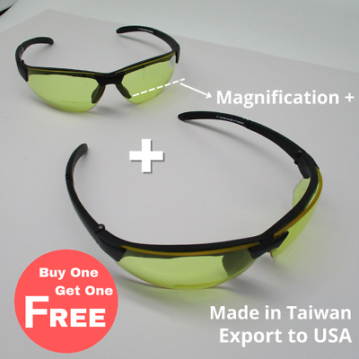 #ad Sunglasses TR90 Frame Yellow 2.0 mm pc ​Bifocal lensAnti fog Magnification2.0