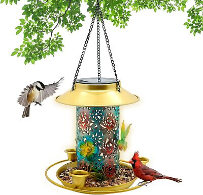 #ad Solar Bird Feeder for Outdoors Hanging Hummingbird Feeders Wild Bird Feeder