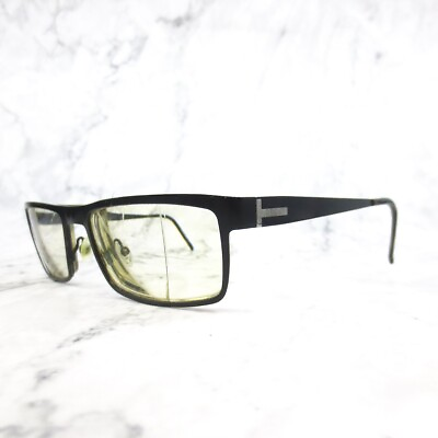 #ad Gucci GG2210 PDE Matte Black Sliver Rectangular Eyeglasses Frame Italy 55 18 140