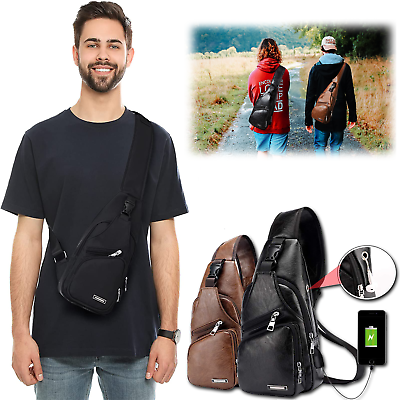 #ad Mens Women Sling Bag Cross Body Handbag Chest Bag Shoulder Pack Sport Travel Bag $7.86