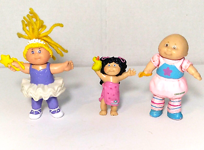 #ad VINTAGE OF 3 MINI 19841992 OAA CABBAGE PATCH KIDS DOLLS FIGURES CAKE TOPPERS