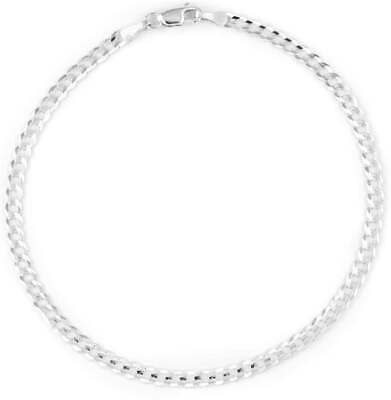 #ad Pori Jewelry 925 Sterling Silver 3.5mm Cuban Curb Anklet Closure: Lobster claw