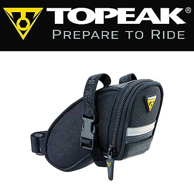 #ad Topeak Micro Aero Wedge TC2471B Bike Seat Bag Black Saddle Pack QR Straps