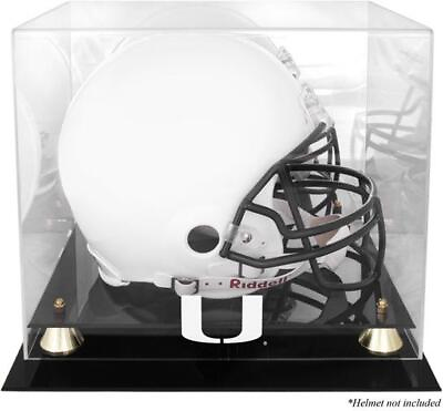 #ad Miami Hurricanes Golden Classic Team Logo Helmet Case with Mirrored Back