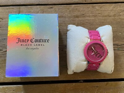 #ad Juicy Couture Black Label Rose Gold amp; Hot Pink Enamel Watch SEE DESCRIPTION CW