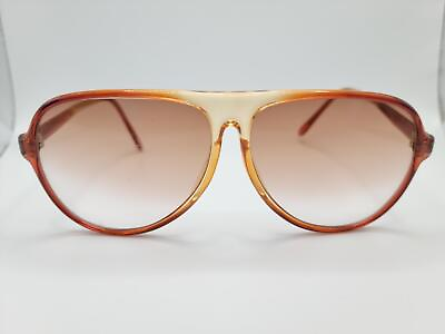 #ad Vintage Aviator Sunglasses Clear Brown Gradient Lens Japan Made Bruce Lee
