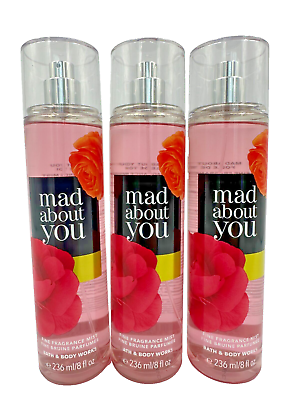 #ad Bath amp; Body Works LOT 3 Mad About You Fine Fragrance Mist 8 oz Full Size NEW