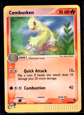 #ad Combusken 25 97 Reverse Holo Uncommon EX Dragon 2003 Pokemon Card