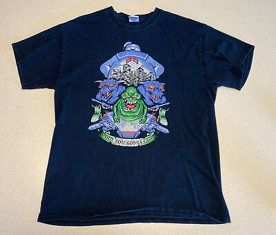 #ad Ghostbusters Slimer Stay Puft Terror Dogs T Shirt L Large Gildan Heavy Cotton