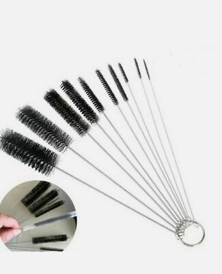 #ad 10Pcs Nylon Straw Cleaners Cleaning Brush Drinking Pipe Cleaners Stainless Steel
