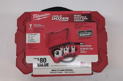 #ad Milwaukee 49 22 4040 Hole Dozer Bi Metal Hole Saw Kit 7 Piece New