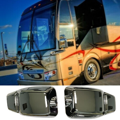 #ad Replacement Chrome Mirror Covers for Prevost Buses Coaches Left and Right