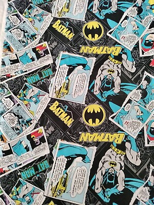 #ad DC Comics THE BATMAN Super Hero Cotton Fabric DC Comic Strip 1 Yd 42quot; Wide $10.97