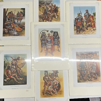 #ad AeroArt International Antique Roman Army Military Art Prints Set Of 7