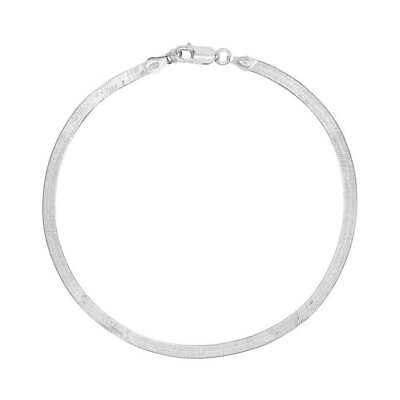 #ad Pori Jewelry 925 Sterling Silver 3mm Magic Herringbone Chain Anklet