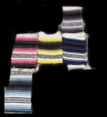 #ad Artesianias Acrylic Mexican Blanket Throw 72” X 52” Mexico Read Description